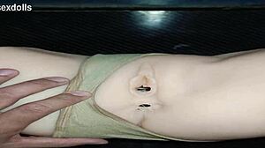 Ngentot anal cepat bareng Candy pake celana dalam beige di meja, creampie homemade netes dari lubang pantat menganga