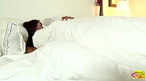 Three slender besties with brunette and redhead hair lick pussies. They finger each other to orgasm in bedroom pov.