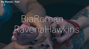 Brunette dom licks redhead slave's bare feet in bondage while teasing her cute fetish obsession.