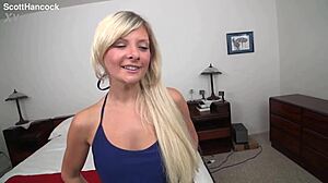 alessandra noir this cute 19 yo blonde gives pov blowjob leading to huge messy cum facial on her natural tits