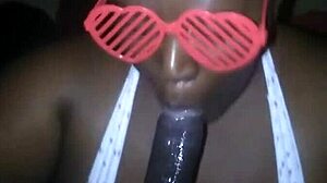 oh damn, suck that monster cock sloppy, she says while giving bbw head until the big facial cumshot hits