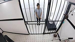 fema camps - michelle anderson shows big tits and gaping pussy with dildo backstage