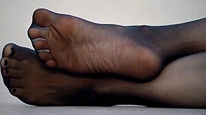 i love my feet in these nylon pantyhose they feel so comfy and nice um yeah as a wife
