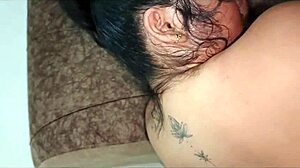Putita cachonda stays home alone and padrino arrives to fuck her ass