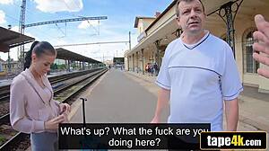 Whoa, fucking this old grumpy dude's hot young 18+ trophy wife for cash in Czech POV action 😈