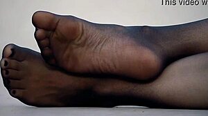 i love my feet in these nylon pantyhose they feel so comfy and nice um yeah as a wife