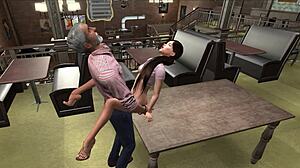 Ung kvinna upplever gammal farfars beröring i Second Life episod 8 på karaoke