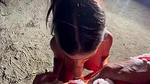 Santa claus fucks teen with big natural tits in squirting orgasm from rough pounding and creampie