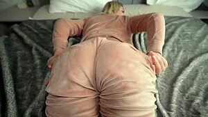 Stepmom Jenny Lux rides cock in tight panties during homemade POV lesson. She teaches rough doggystyle and swallows cum.