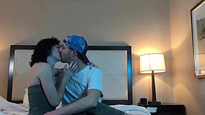 hey, check out this hot petite 18+ woman with tattoos making out passionately