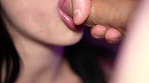 Brunette Babe Delivers Sensual Blowjobs Leading To Huge Cumshots On Lips In Close-Up Compilation Try Not To Cum