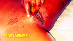 ebony starts masturbating alone then takes a pounding from that massive cock in her wet spot