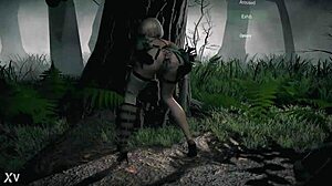 nier automate 2b sexy modeling striptease and fuck with assfucking anal undressing