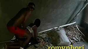 Brazilian bodybuilder novinha from Rio de Janeiro favela in shortinho gets fucked with fingering and slapping in abandoned house.