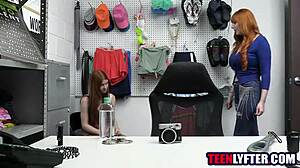 step MOM and stepDAUGHTER got into trouble at the mall. they FUCKED the cop in a 3SOME to escape the shoplifting charges