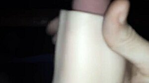 Oh man, check out this guy stroking his long monster cock with toys for intense pleasure!