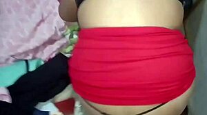 Mi primastra gordita calls me to fuck her tight ass in thong and skirt with creampie and monster cock pounding!