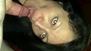 getting a great blow job from sexy maribel with ass licking and big cock sucking