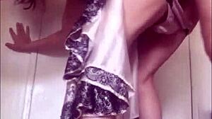 amoul solo 829 - fucking a white woman standing from behind in satin panties down and high heels