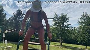 Horny Beauties Have Amazing Public Sex At Aquapark! Wet Lesbian Action With Fingering And Cunilingus In Pool.