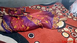Red Saree Indian Bengali Wife Gets Fucked In Doggystyle And Handjob By Localsex31 On Webcam