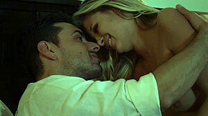 scarlet red watches her stud CUM all over her sweaty tits after intense anal ride and squirt.