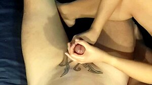 Amateur Close-Up Handjob Massage On Cock Leading To Cum Swallow