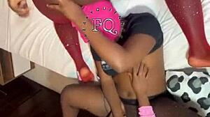 Stepmom and stepdaughters in lesbian threesome with big tits licking pussy and hard strapon fucking!