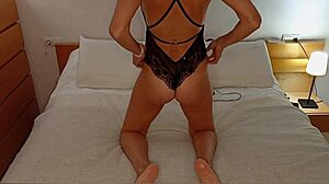 Amateur Milf With Big Natural Tits Masturbates Using Toy And Mirror While Husband Showers