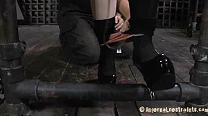 hey honey in tight latex suit gets bound and punished rough in garage with orgasm 😈