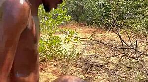 home made outdoor cream pie with ebony big ass and huge cock 😈