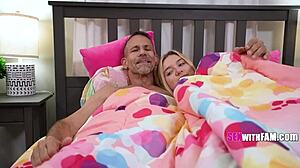 sharing a bed with my cute blonde stepdaughter turns into a taboo cheating disaster