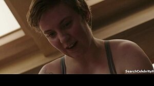 Lena Dunham and Lena Hall topless in Girls 2012-2016 nude scenes