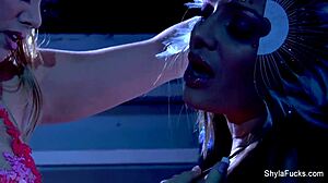 Blonde sex goddess Shyla Stylez shows big tits and ass in oral play