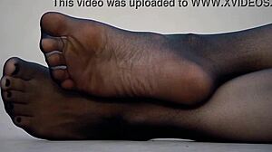 i love my feet in these nylon pantyhose they feel so comfy and nice um yeah as a wife