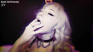 Pierced Hottie Venus Rivers Spreads Legs for Creampie in Goth Style