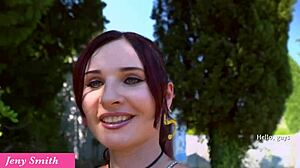 Jeny Smith Locked Herself With Timer Lock Padlock To Play In Bucolic Place