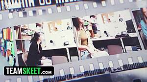 Officer Mancini Searches Mall Thief Indica with Wet Pussy Fingering and Cock Sucking Punishment in Office