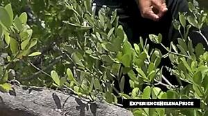 I love how exhibitionist wife Nikki Brooks teases Cuban beach voyeurs in sheer dress