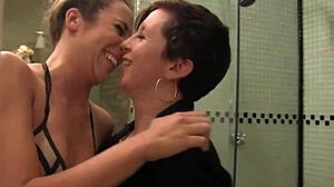 spicy lesbian couple tina horn and andre shakti use sex toys and fisting passionately