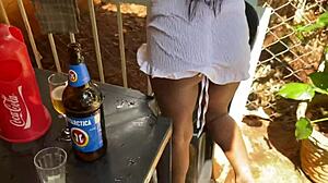 old 60-year-old naughty guy, you're fucking a young girl right in the bar