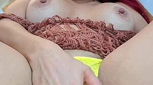 Redhead Colombian Beauty Hints at Intense Solo Fingering Leading to Hot Snapchat Squirting Orgasm