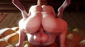 Intense 3D Porn Action in The Bordello Calarel with Futanari Creampie