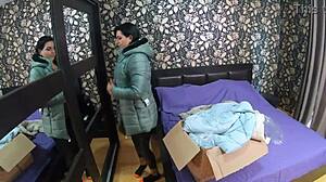 Preview: MilfyCalla Gets a Messy Surprise on Red Shiny Puffy Down Jacket 193