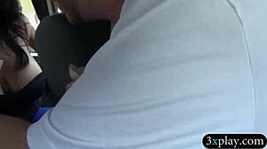 two sexy women casually flash big boobies outdoors for quick cash in public reality