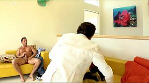 Watch Eva Angelina's Fabulous Body Get Covered In Cum! She Takes Deep Licks And Rides In Brunette Threesome.