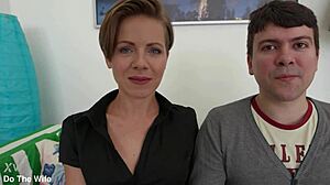 Oh Wow, Sasha Zima Rides Big Cock While Cuckold Watches In Awe!