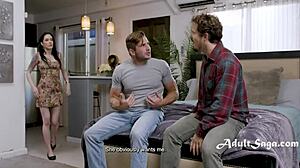 Oh man, these virgin guys' first threesome, and I-uh, she even does anal - Anna De Ville