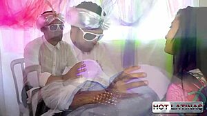 Naughty latina amateur suelen machado rides tony tigrão's big cock in interracial anal with big tits bouncing