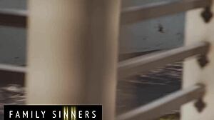 aidra fox catches stepbro jake adams with her panties so she rides his big cock in spooning position